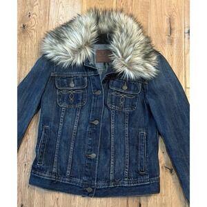LRL Lauren Jeans Co. Ralph Lauren Denim Jacket With Removable Faux Fur Collar Sm
